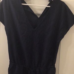 Women's J.Crew Navy Cap Sleeve Jumpsuit xxxs